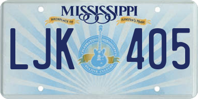 MS license plate LJK405