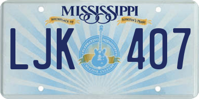 MS license plate LJK407