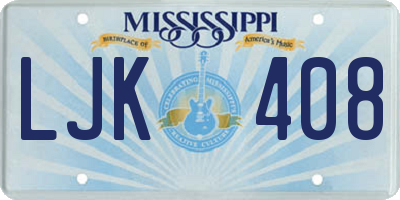 MS license plate LJK408