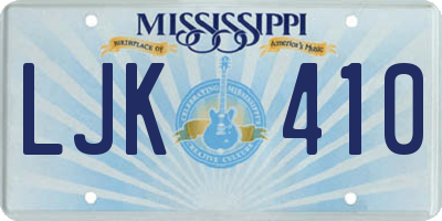 MS license plate LJK410