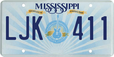 MS license plate LJK411