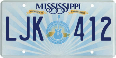 MS license plate LJK412