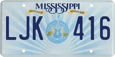 MS license plate LJK416