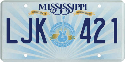 MS license plate LJK421