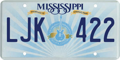 MS license plate LJK422