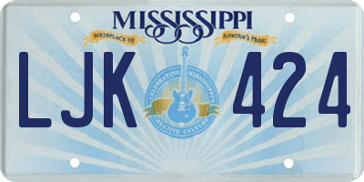 MS license plate LJK424