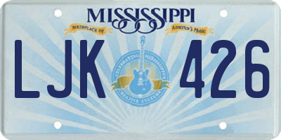 MS license plate LJK426