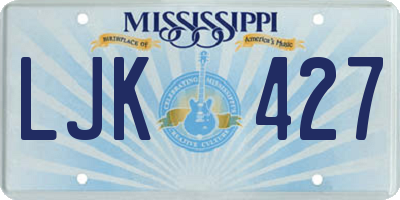 MS license plate LJK427