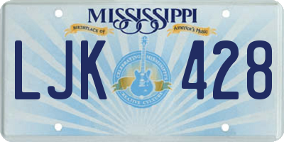 MS license plate LJK428