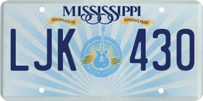 MS license plate LJK430