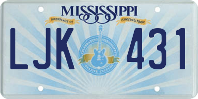 MS license plate LJK431