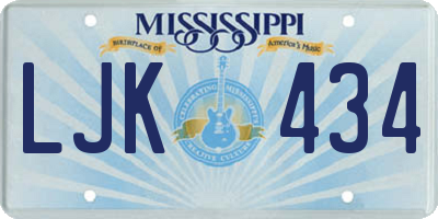 MS license plate LJK434