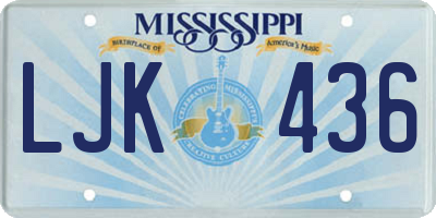 MS license plate LJK436