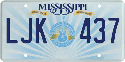 MS license plate LJK437