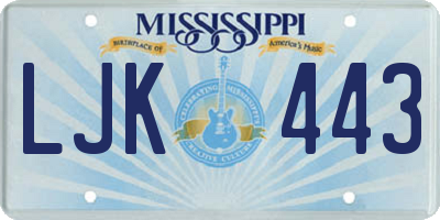 MS license plate LJK443