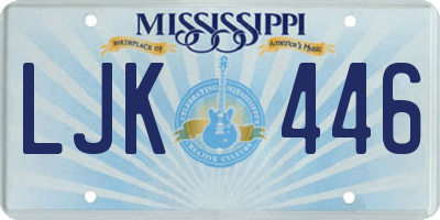 MS license plate LJK446