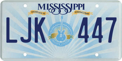 MS license plate LJK447
