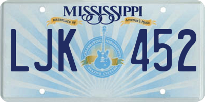 MS license plate LJK452
