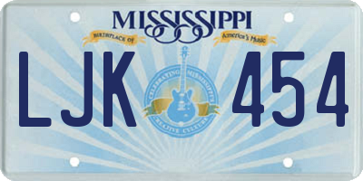 MS license plate LJK454