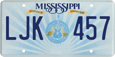 MS license plate LJK457