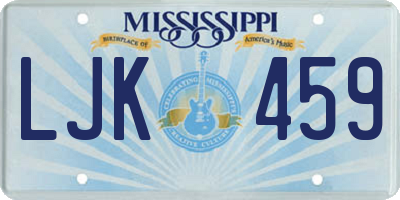 MS license plate LJK459