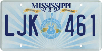 MS license plate LJK461