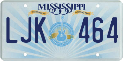 MS license plate LJK464