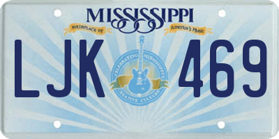 MS license plate LJK469