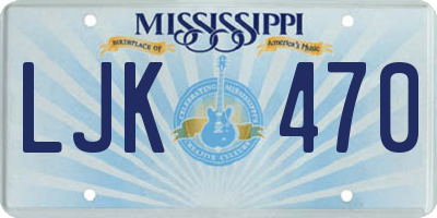 MS license plate LJK470