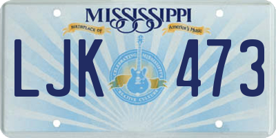MS license plate LJK473