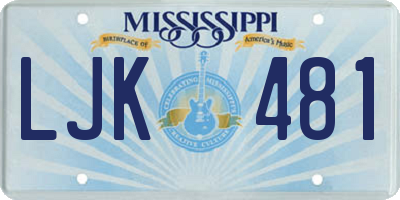 MS license plate LJK481