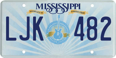 MS license plate LJK482