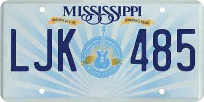 MS license plate LJK485