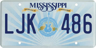 MS license plate LJK486