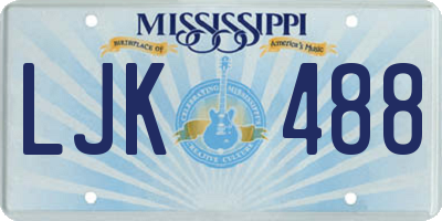 MS license plate LJK488