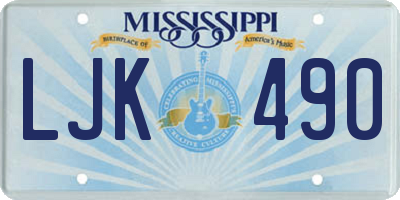 MS license plate LJK490