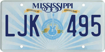 MS license plate LJK495