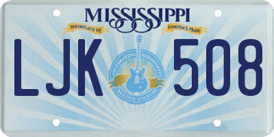 MS license plate LJK508