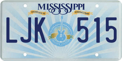 MS license plate LJK515