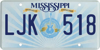 MS license plate LJK518