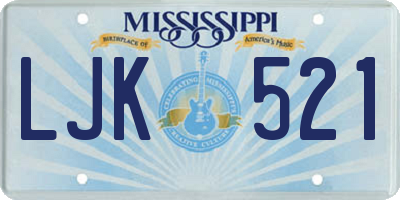 MS license plate LJK521