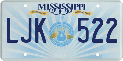 MS license plate LJK522
