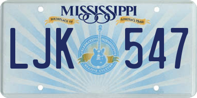 MS license plate LJK547