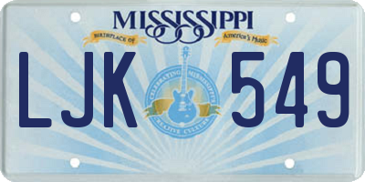 MS license plate LJK549
