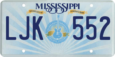 MS license plate LJK552