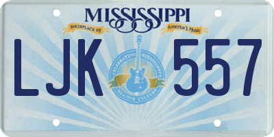 MS license plate LJK557