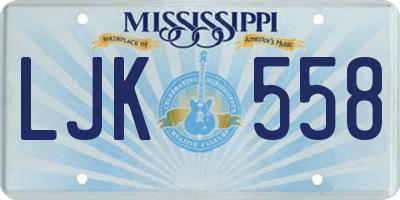MS license plate LJK558