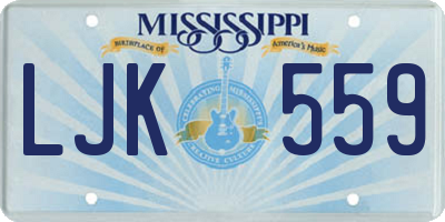 MS license plate LJK559