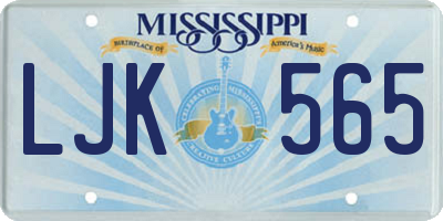 MS license plate LJK565