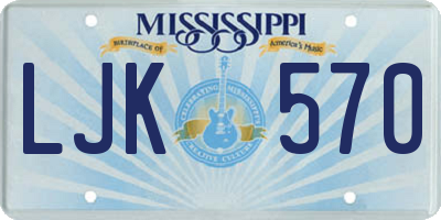 MS license plate LJK570